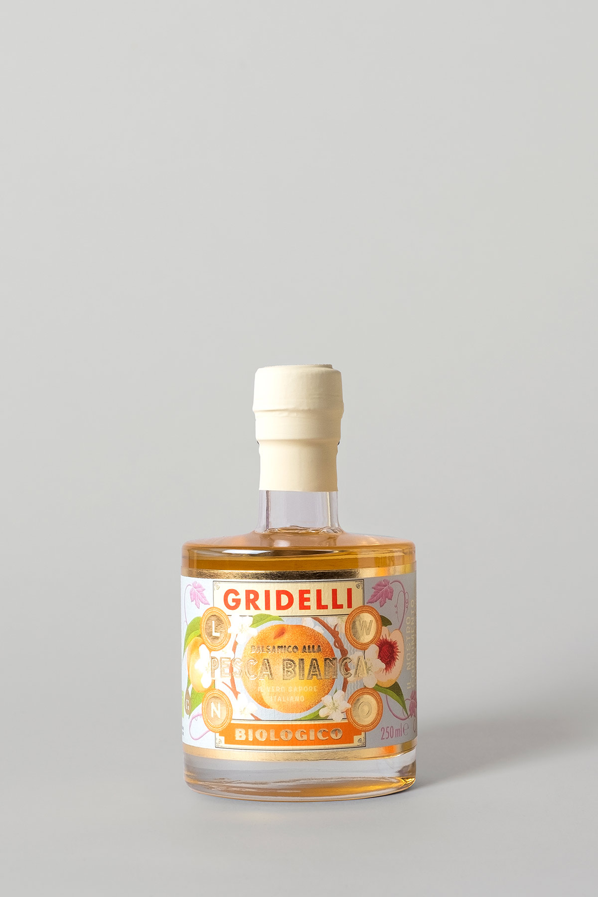 GRIDELLI Balsamico vinegar, Pesca Bianca, Ekologisk 