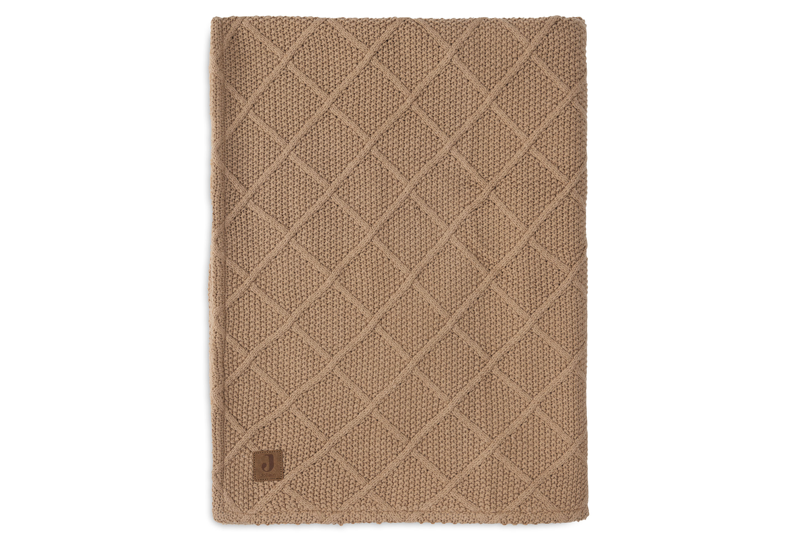 Jollein Filt 75x100cm Check Knit Biscuit/Teddy Fleece
