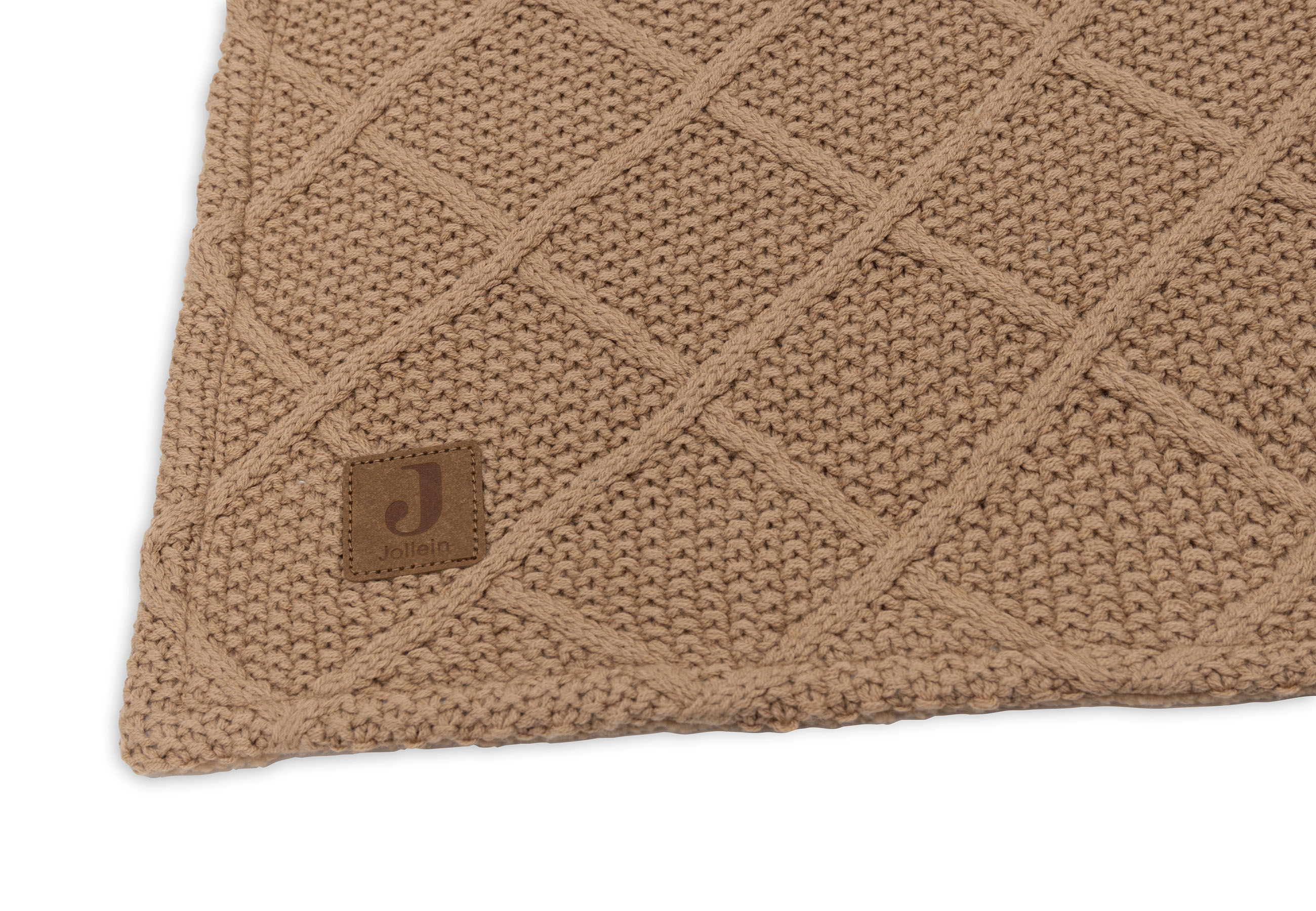 Jollein Filt 75x100cm Check Knit Biscuit/Teddy Fleece - 3