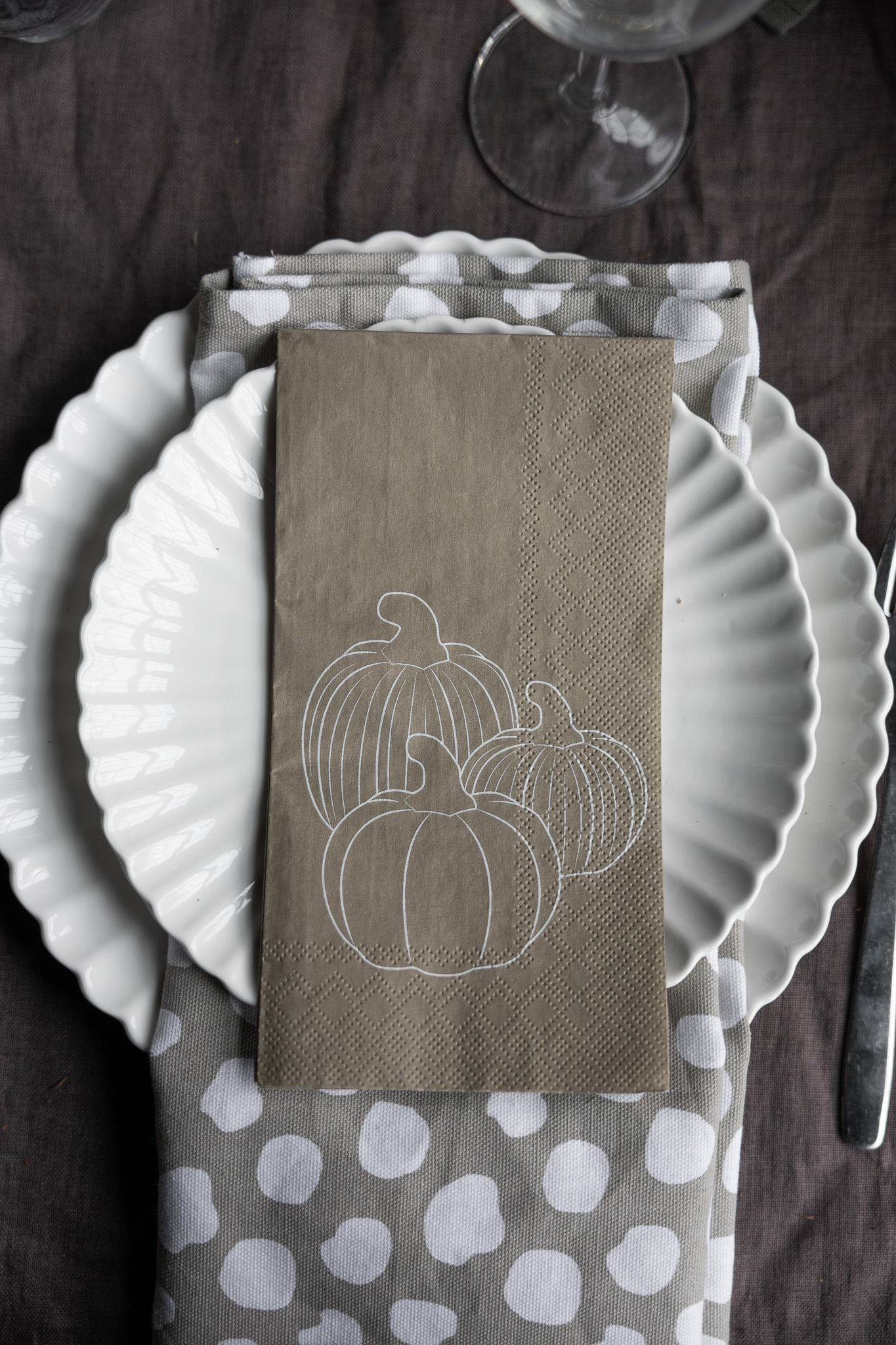 Pumpkin napkins, 16-pack - Greige