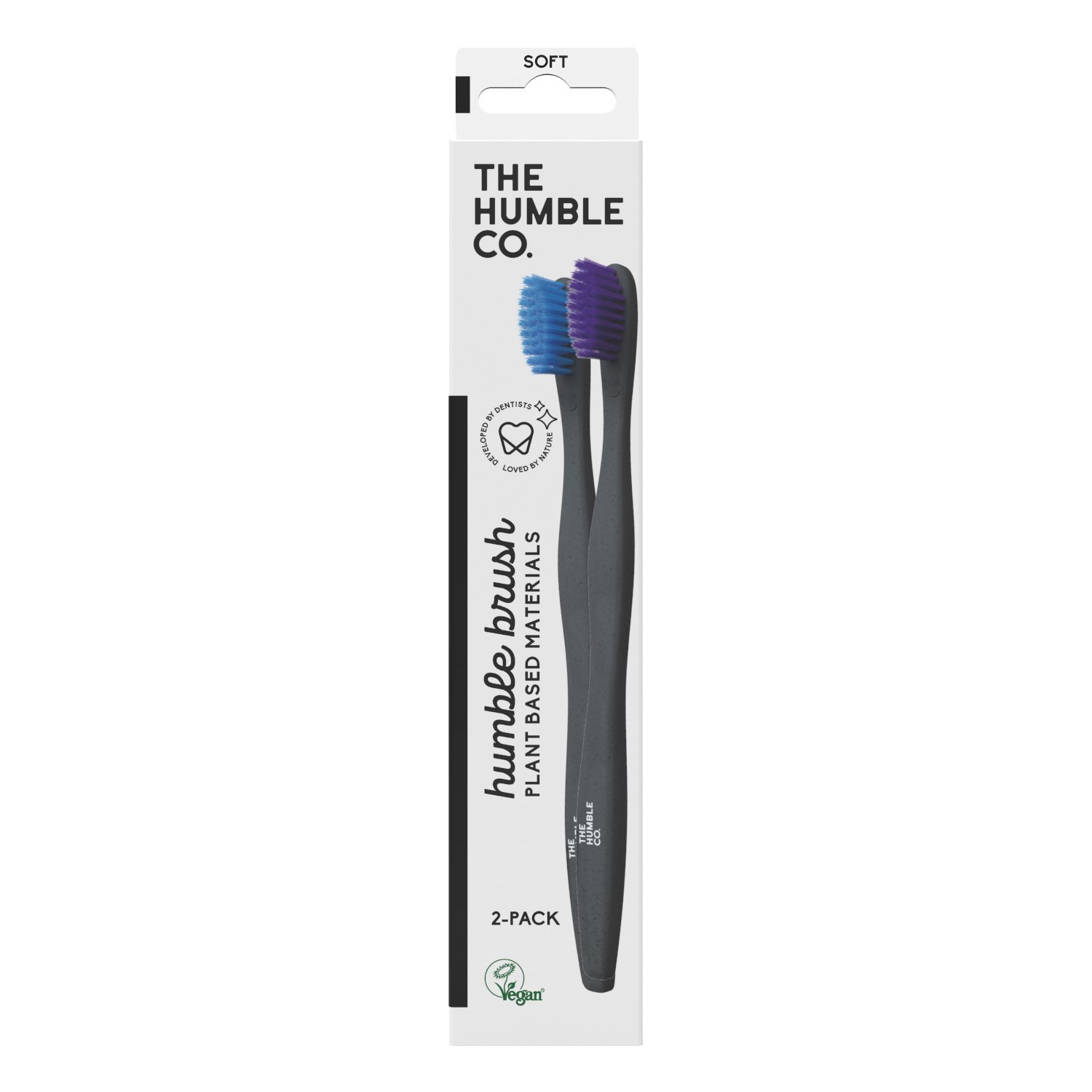 The Humble Co.  Plant-based Toothbrush Soft 2-pack Blue/Purple