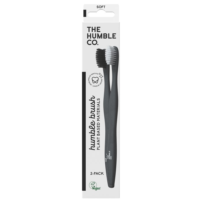 The Humble Co.  Plant-based Toothbrush Soft 2-pack Black/White