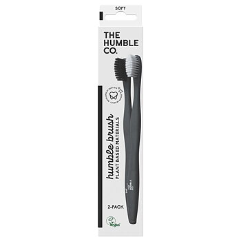 The Humble Co.  Plantbaserad Tandborste Mjuk 2-pack Svart/Vit
