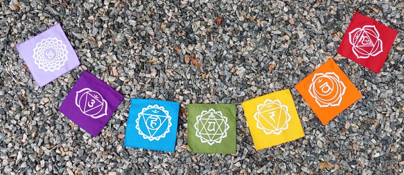 Väggbonad / Flaggor på snöre - Chakra