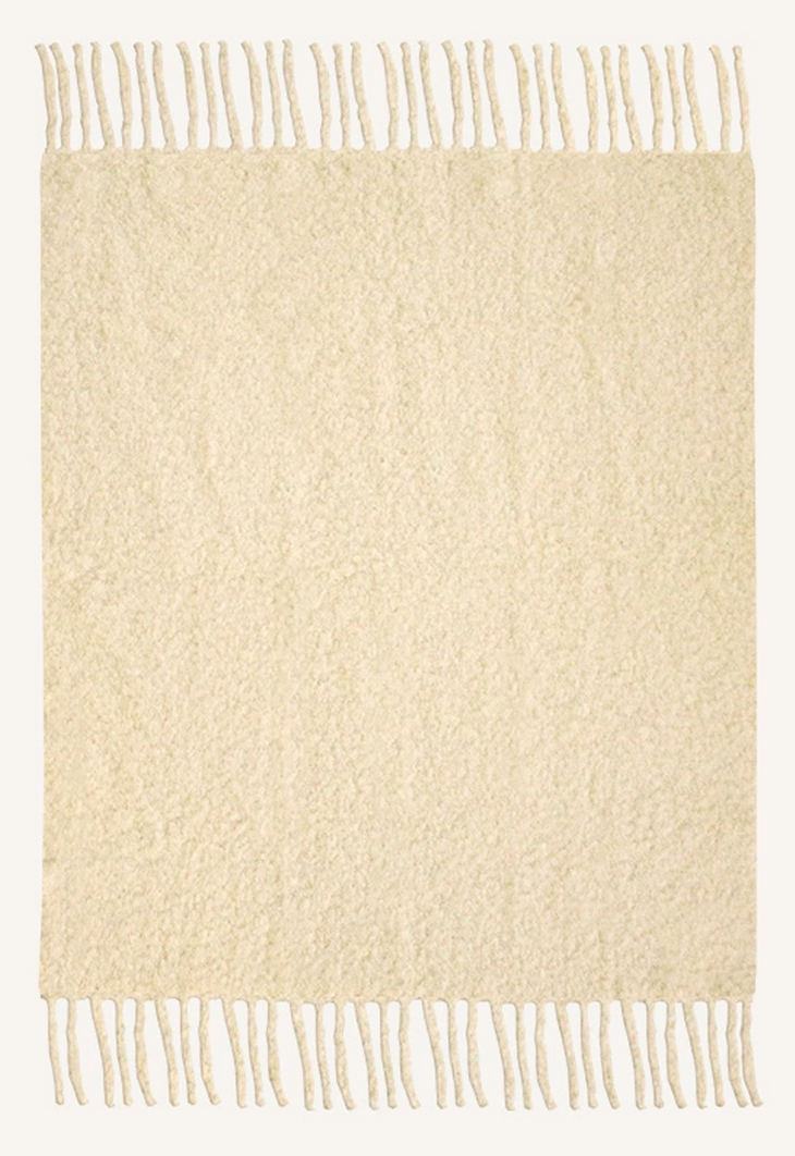 Pläd Tekla Chunky Mohair Gul 140x200cm
