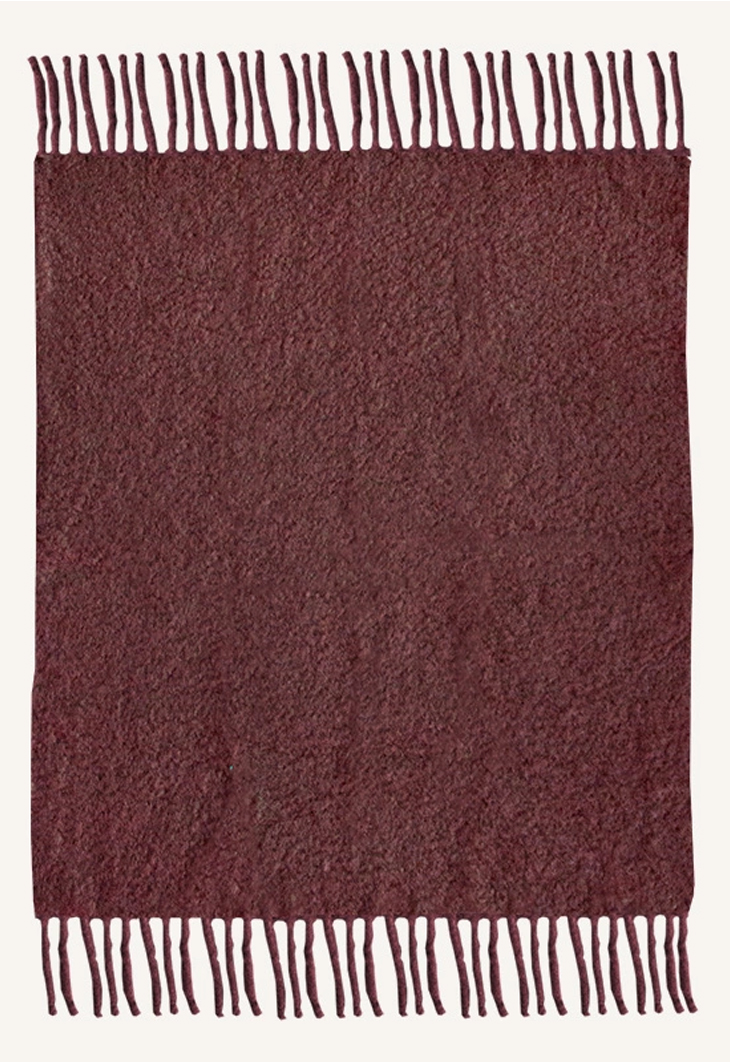 Pläd Tekla Chunky Mohair Mulberry 140x200cm