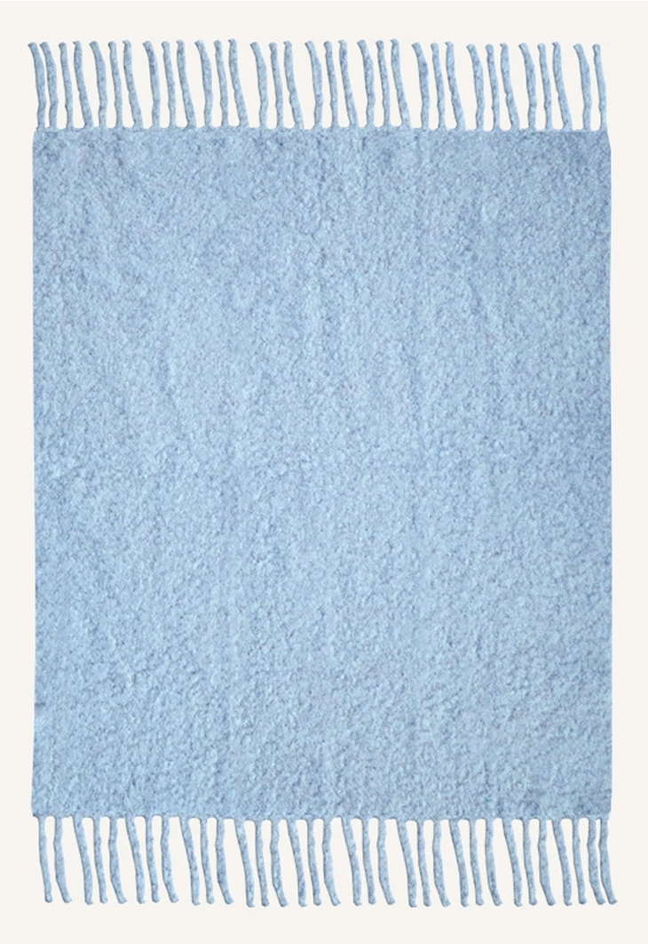 Pläd Tekla Chunky Mohair Blå 140x200cm