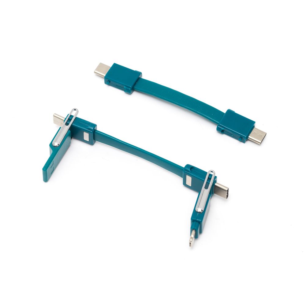 Laddningskabel, 6 i 1 nyckelring, Petrol Blue - 4