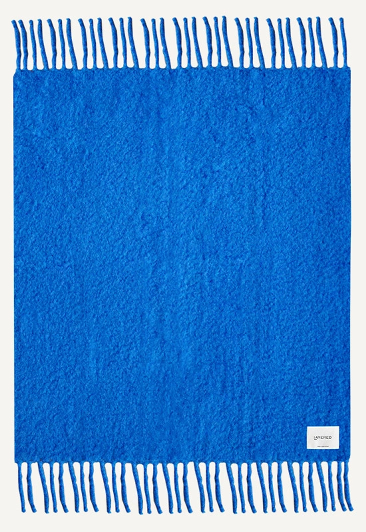 Pläd Chunky Mohair Blue 140x200cm