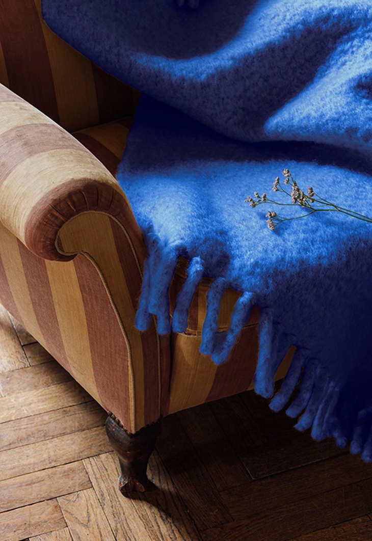 Pläd Chunky Mohair Blue 140x200cm - 3