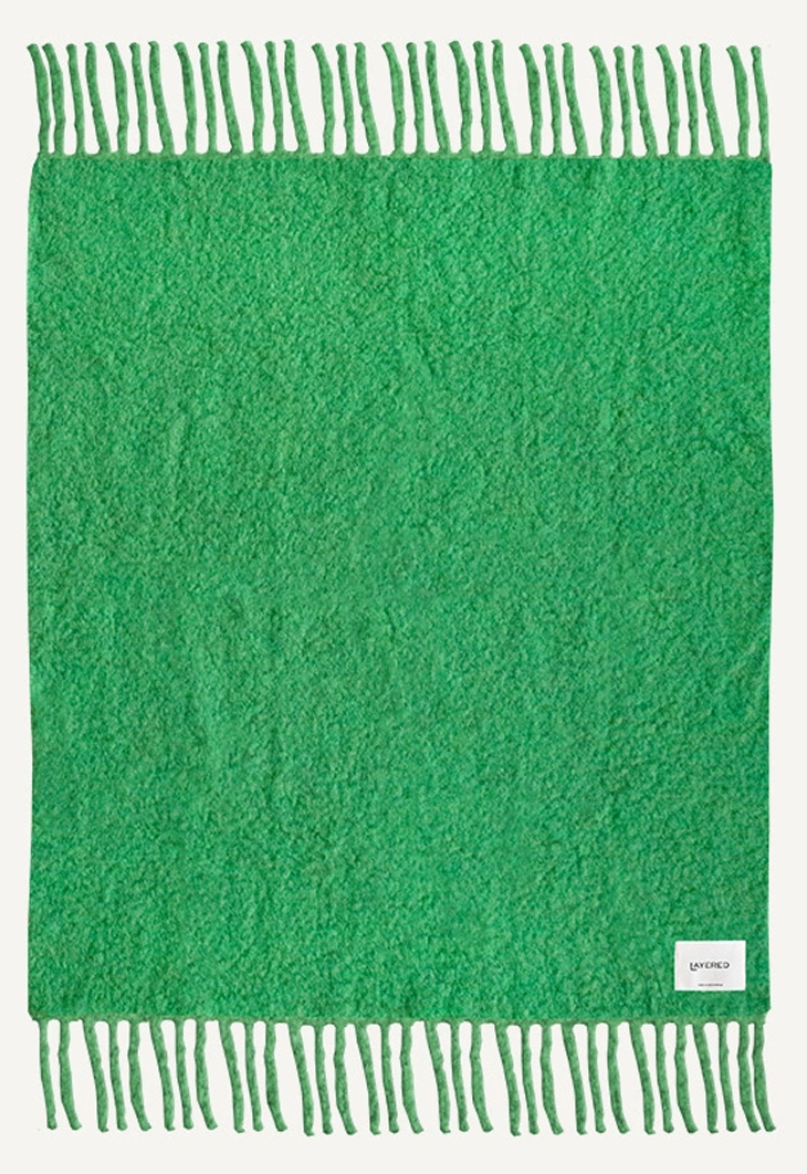 Pläd Chunky Mohair Green 140x200cm