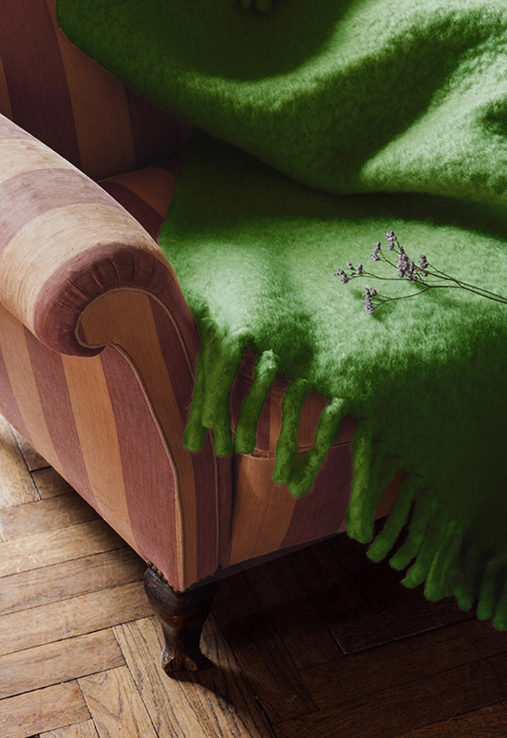 Pläd Chunky Mohair Green 140x200cm - 3