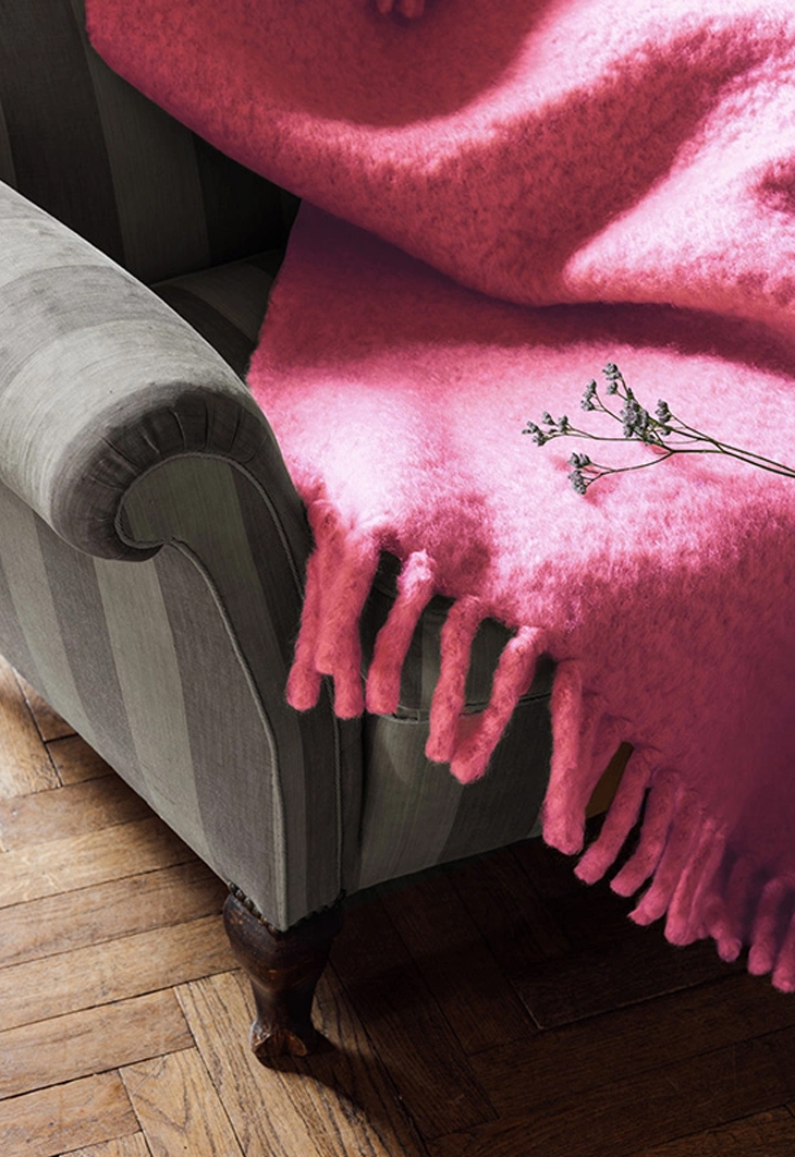 Pläd Chunky Mohair Pink 140x200cm - 3