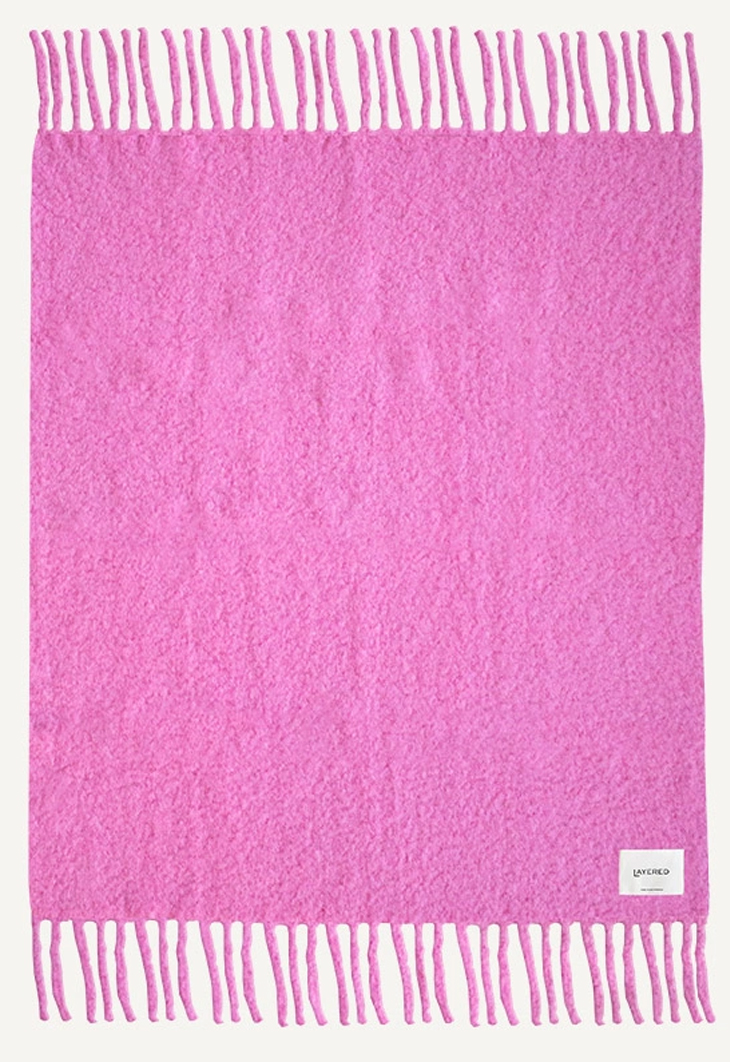 Pläd Chunky Mohair Pink 140x200cm
