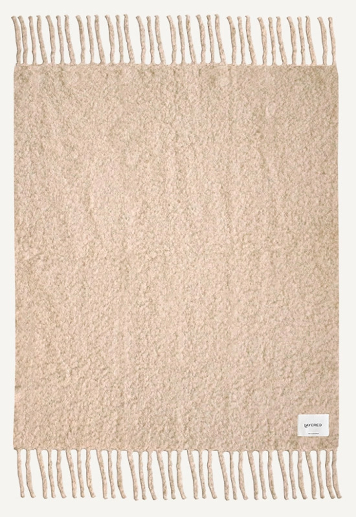 Pläd Chunky Mohair Beige 140x200cm