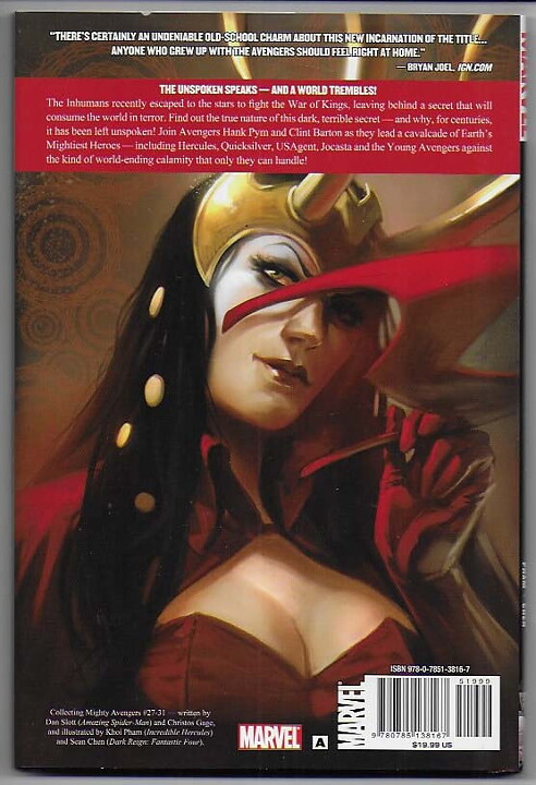 Mighty Avengers: The Unspoken Premiere Edition HC NM Svagt Solblekt på ryggen