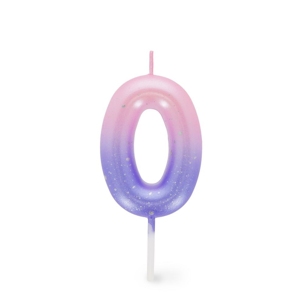 Happy birthday candle, tårtljus - rosa/lila 0
