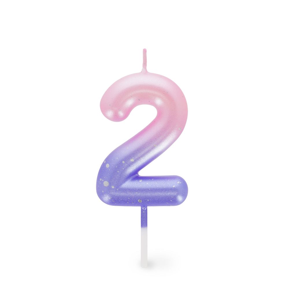 Happy birthday candle, tårtljus - rosa/lila 2