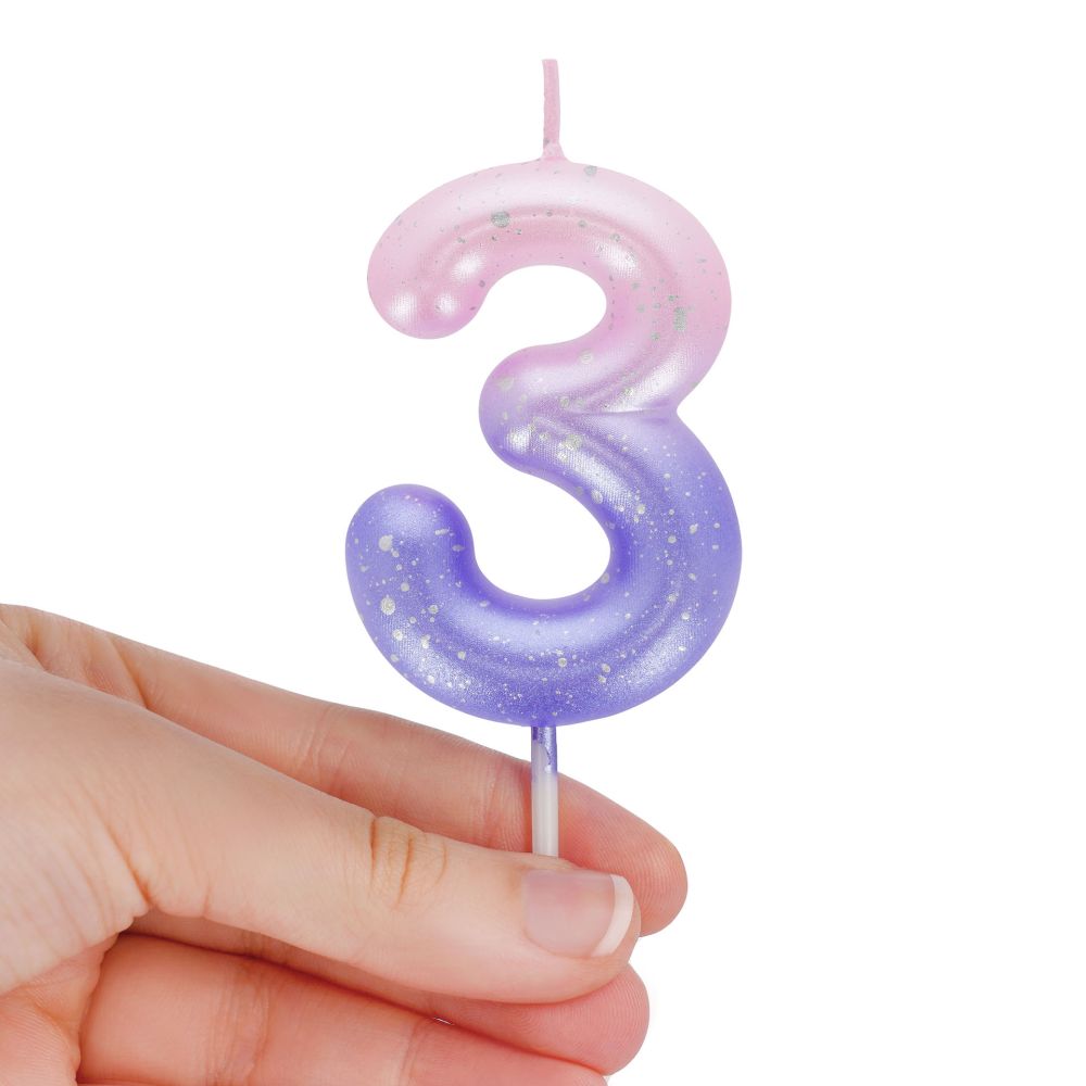 Happy birthday candle, tårtljus - rosa/lila 3 - 3