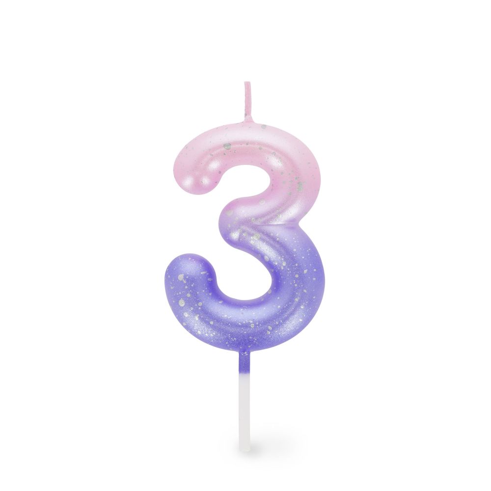 Happy birthday candle, tårtljus - rosa/lila 3 - 2