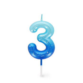 Happy birthday candle, kagelys - blå/grøn 3