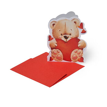 Small Greeting card, Love Bear, Teddy Bear (BQEL003)