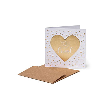 Small Greeting card, You are loved, heart (BQEL007)