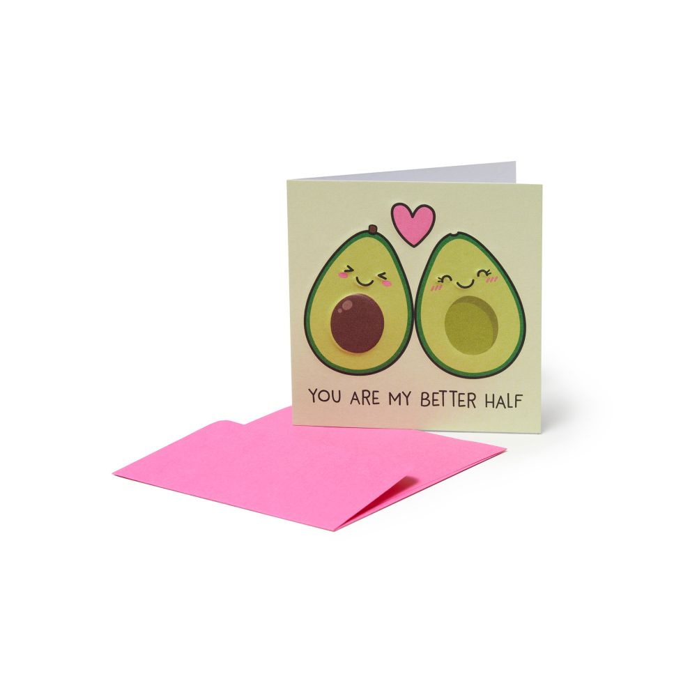 Small Greeting card, You are my better half, Avocado (BQEL009)