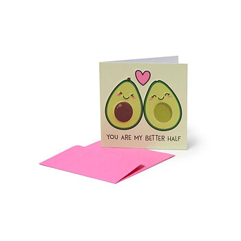 Small Greeting card, You are my better half, Avocado (BQEL009)
