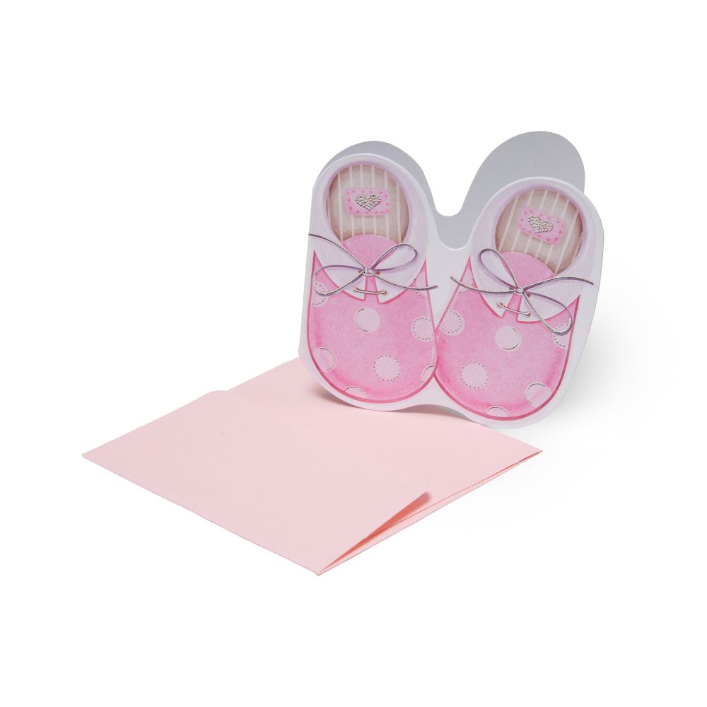 Small Greeting card, Baby girl, shoes (BQEBB003)