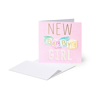 Small Greeting card, New baby girl (BQEBB005)