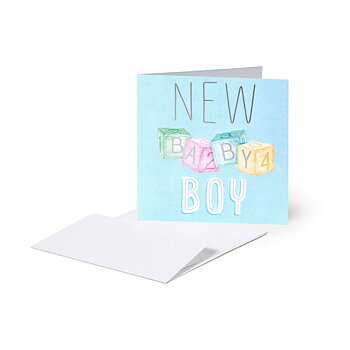 Small Greeting card, New baby boy (BQEBB006)