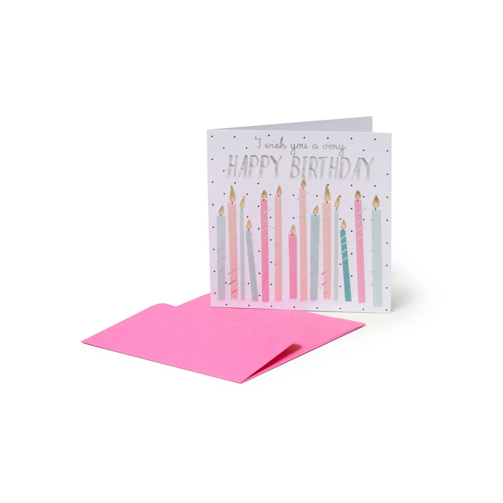 Small Greeting card, Happy Birthday Candles (BQEB003)