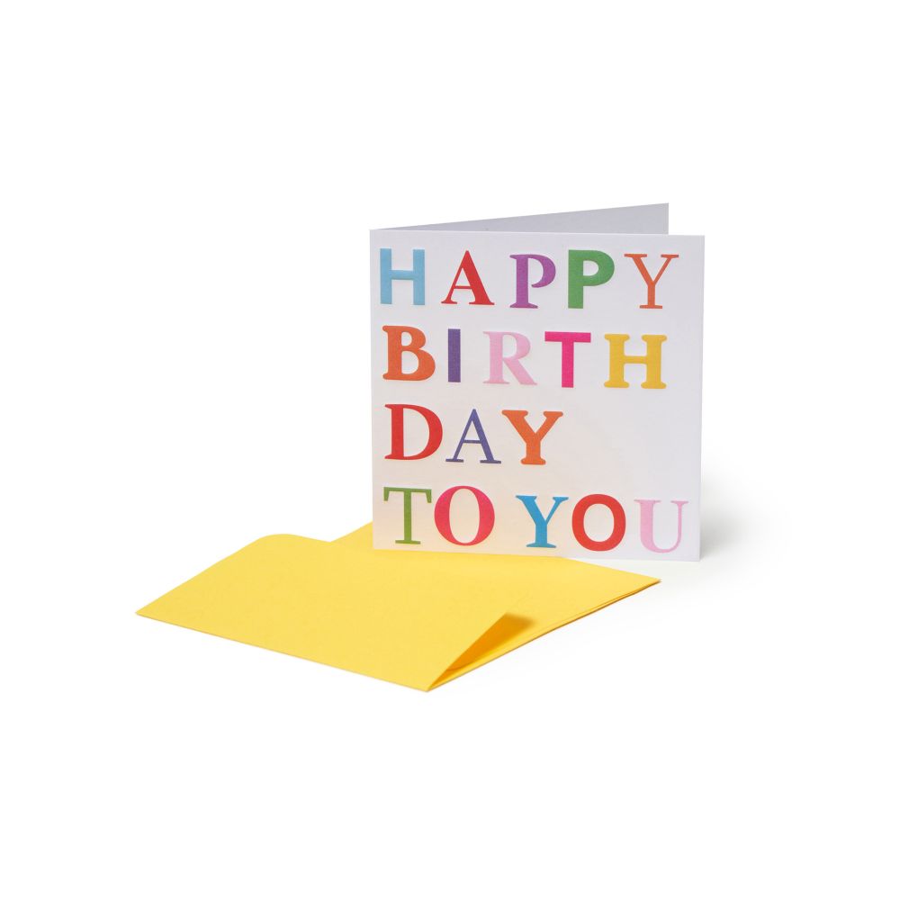Small Greeting card, Happy birthday to you in Colors (BQEB012)