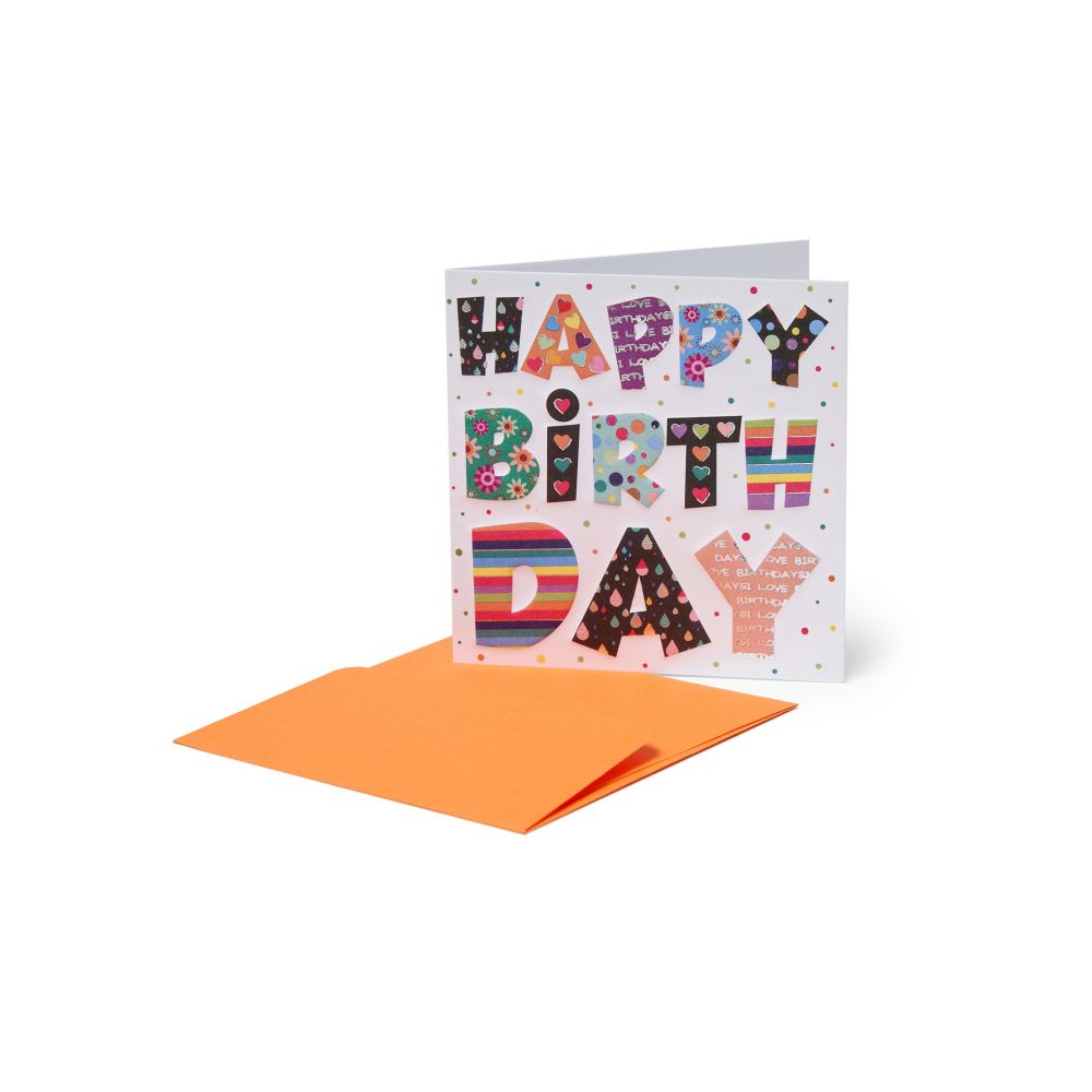 Small Greeting card, Happy Birthday, dots (BQEB013)