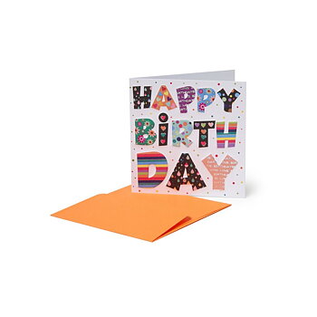 Small Greeting card, Happy Birthday, dots (BQEB013)