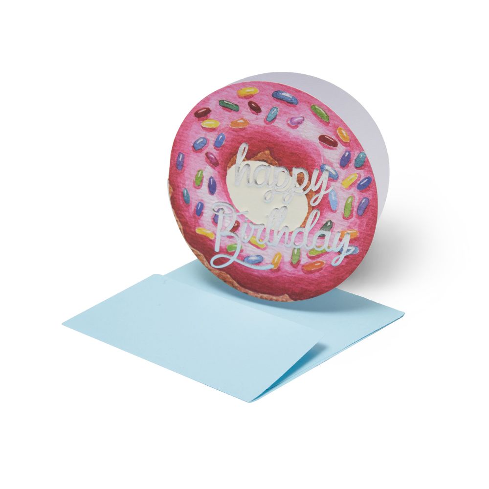 Small Greeting card, Happy Birthday, Donut (runt kort) (BQEB015)