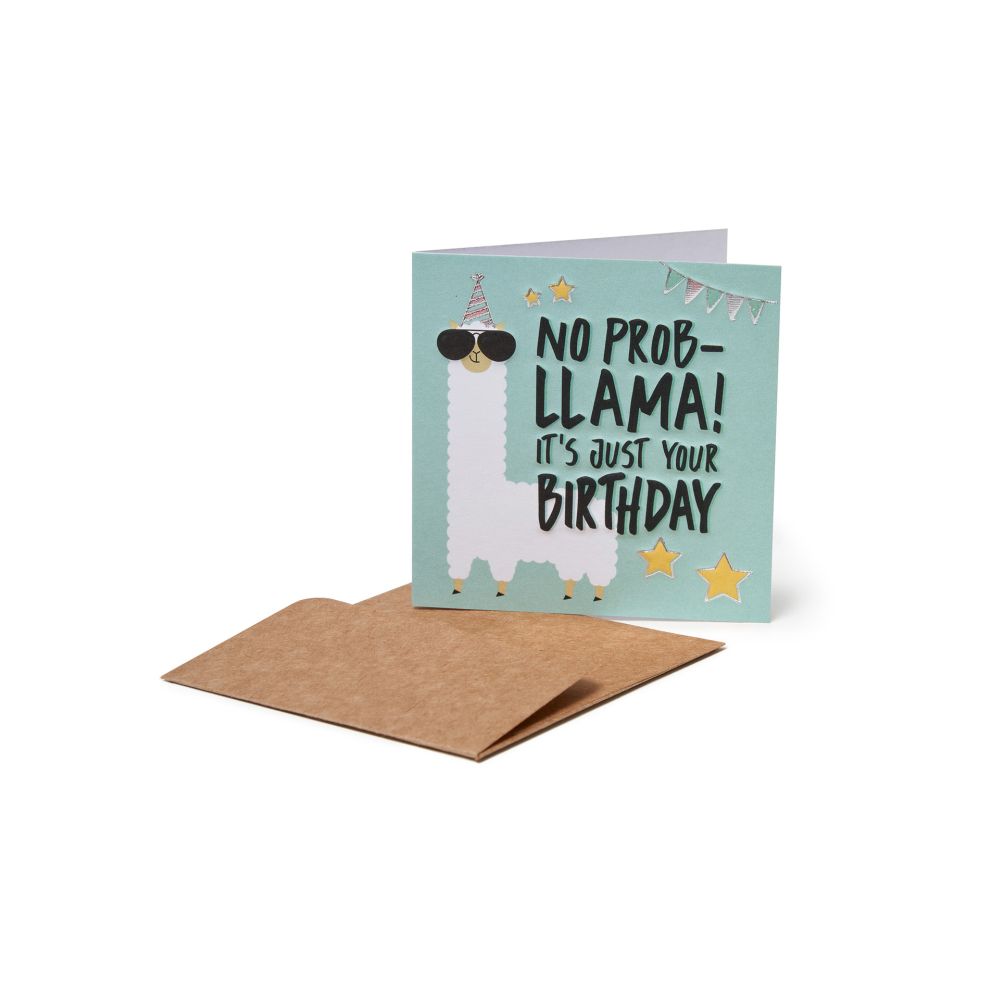 Small Greeting card,  No ProbLlama, it´s just your birthday (BQEB024)