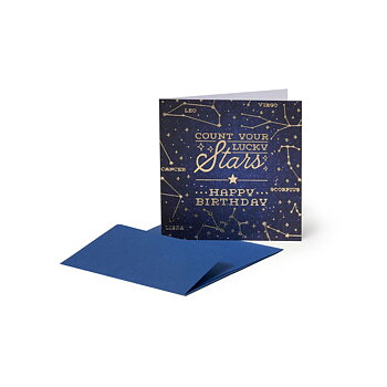 Small Greeting card, Count your Lucky Stars, Happy Birthday (BQEB034)