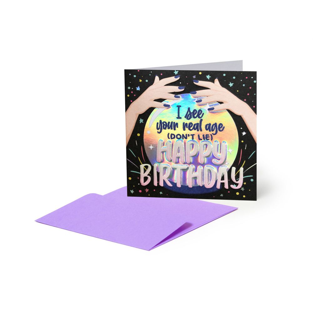 Small Greeting card, Crystal ball, Happy Birthday (BQEB038)