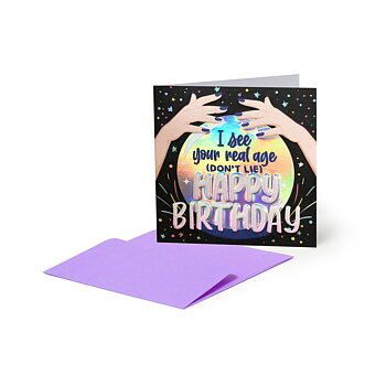 Small Greeting card, Crystal ball, Happy Birthday (BQEB038)