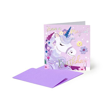 Small Greeting card, Unicorn, have a magical Birthday (BQEB041)