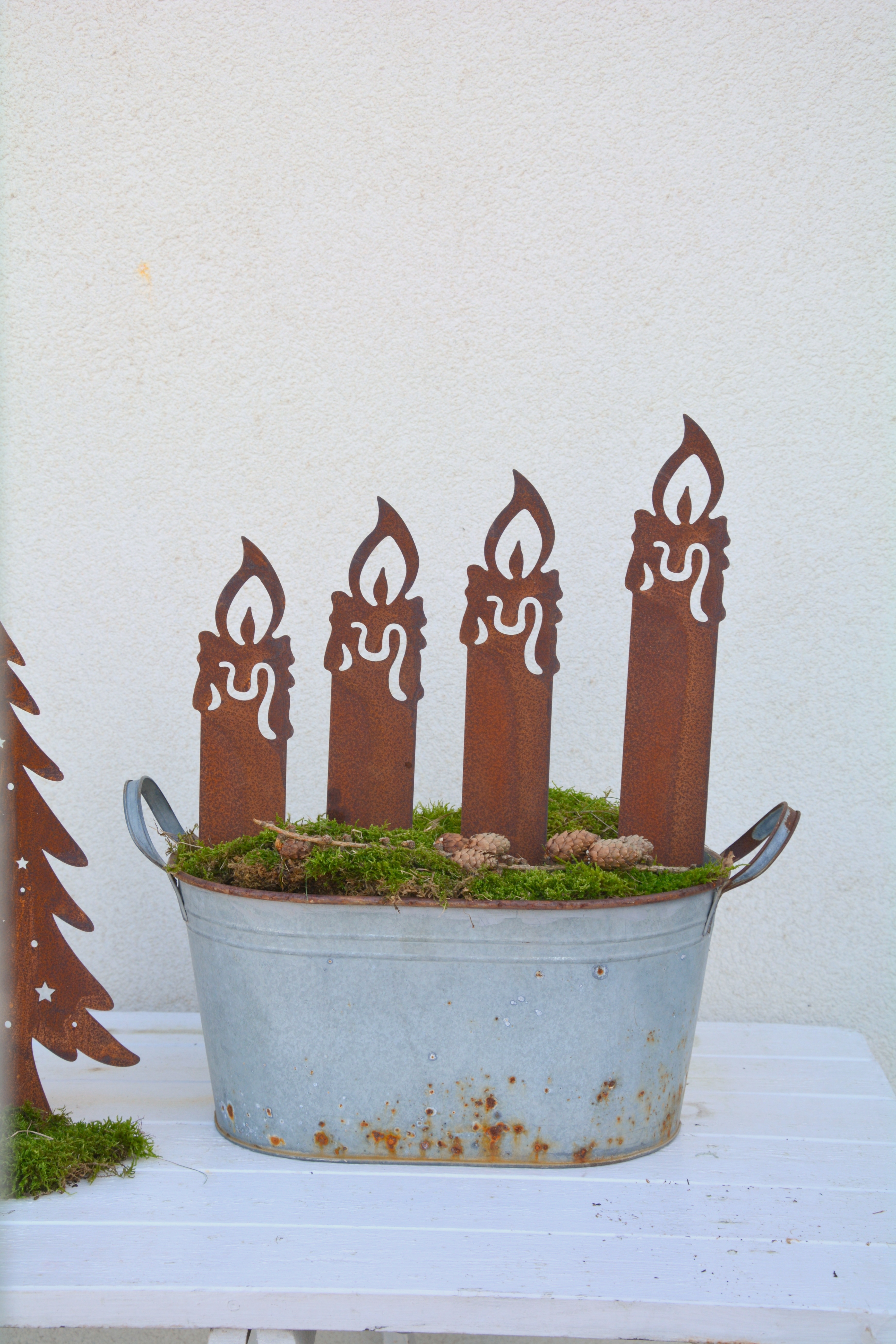 Rostigt ljus XL 40 cm. Sticks. Ljus i rost