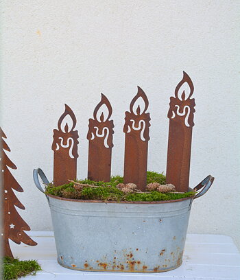 Rostigt ljus XL 40 cm. Sticks. Ljus i rost