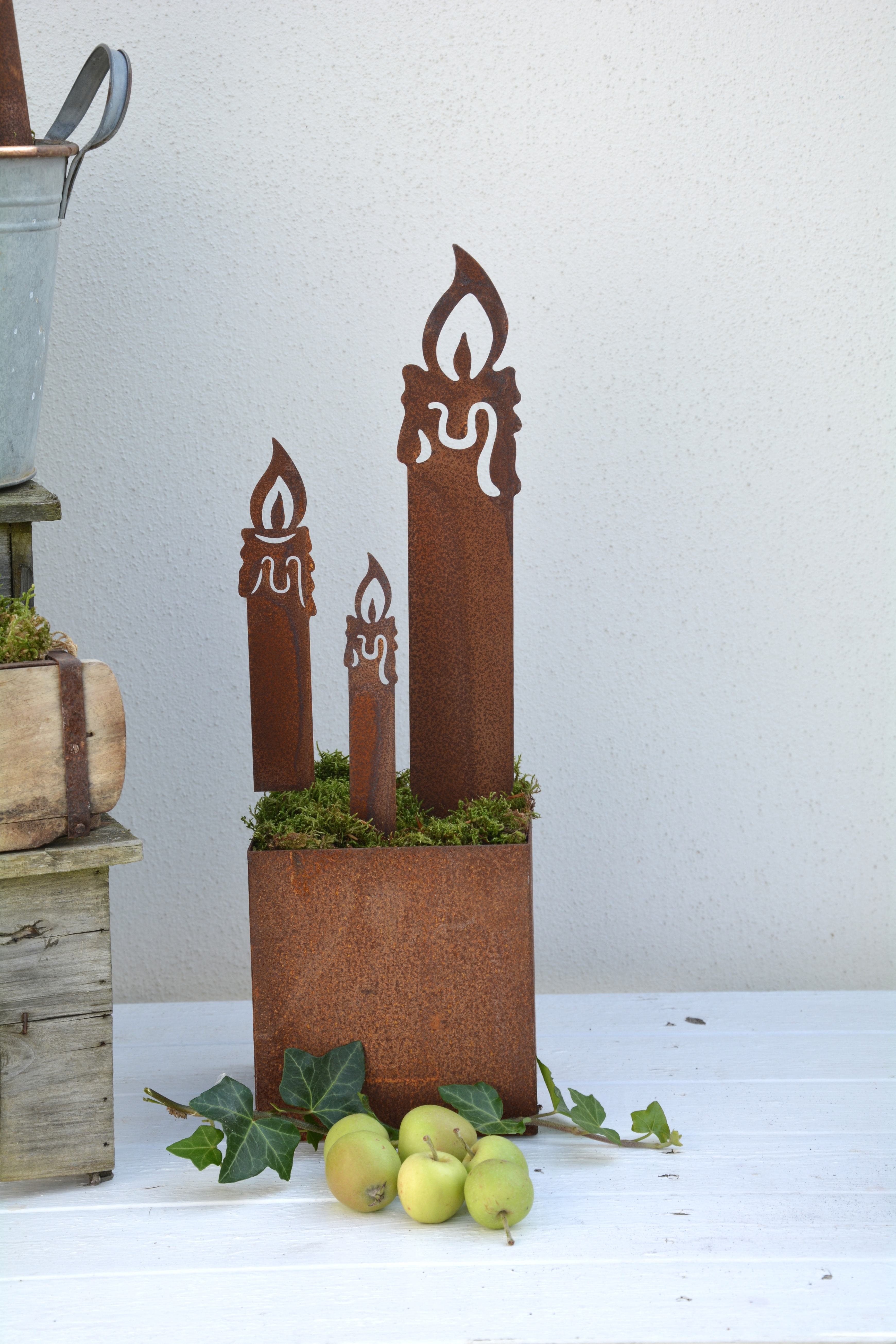 Rostigt ljus XL 40 cm. Sticks. Ljus i rost - 4