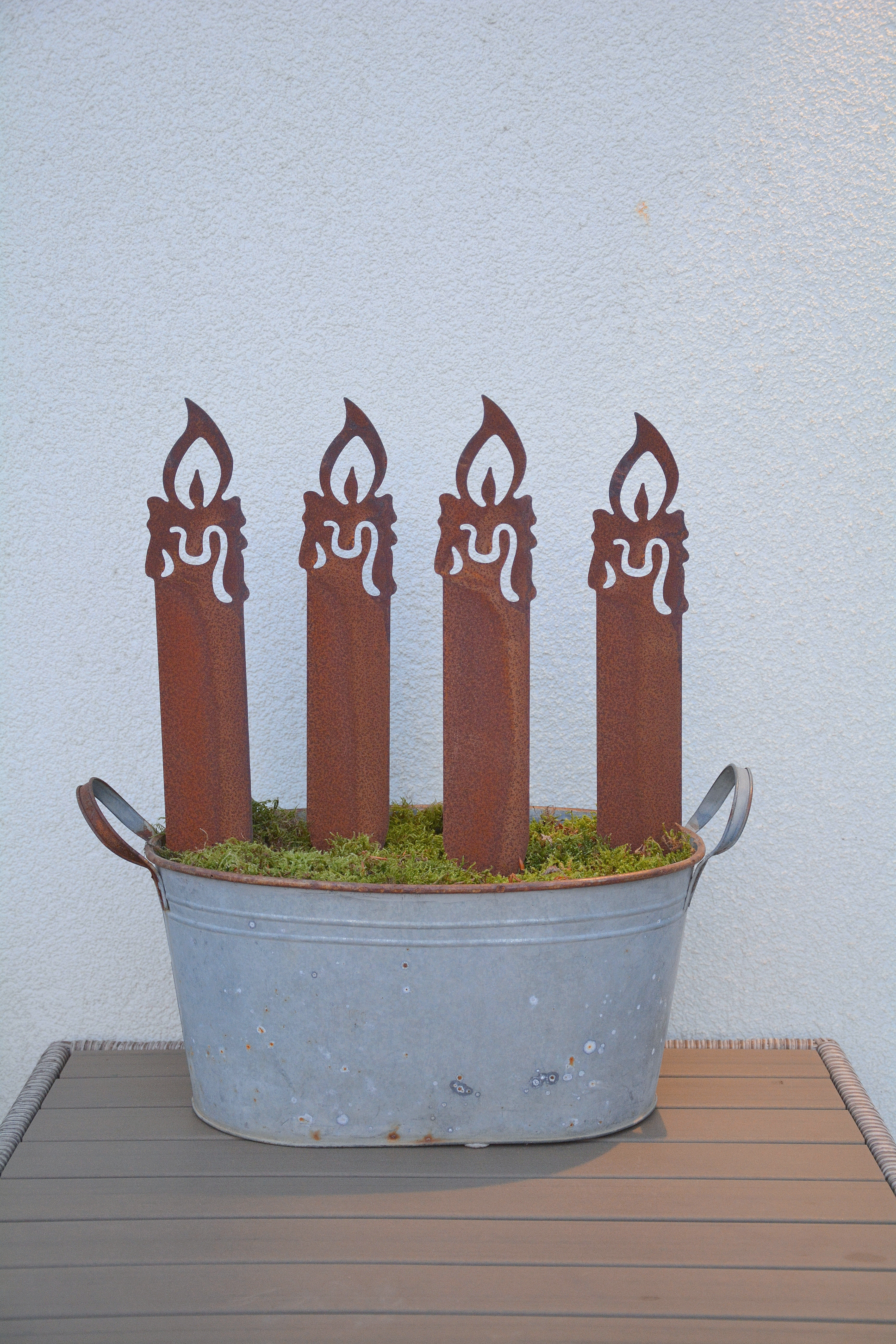 Rostigt ljus XL 40 cm. Sticks. Ljus i rost