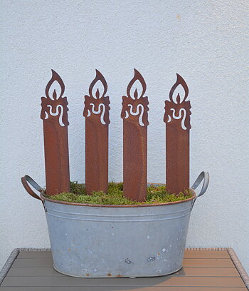 Rostigt ljus XL 40 cm. Sticks. Ljus i rost