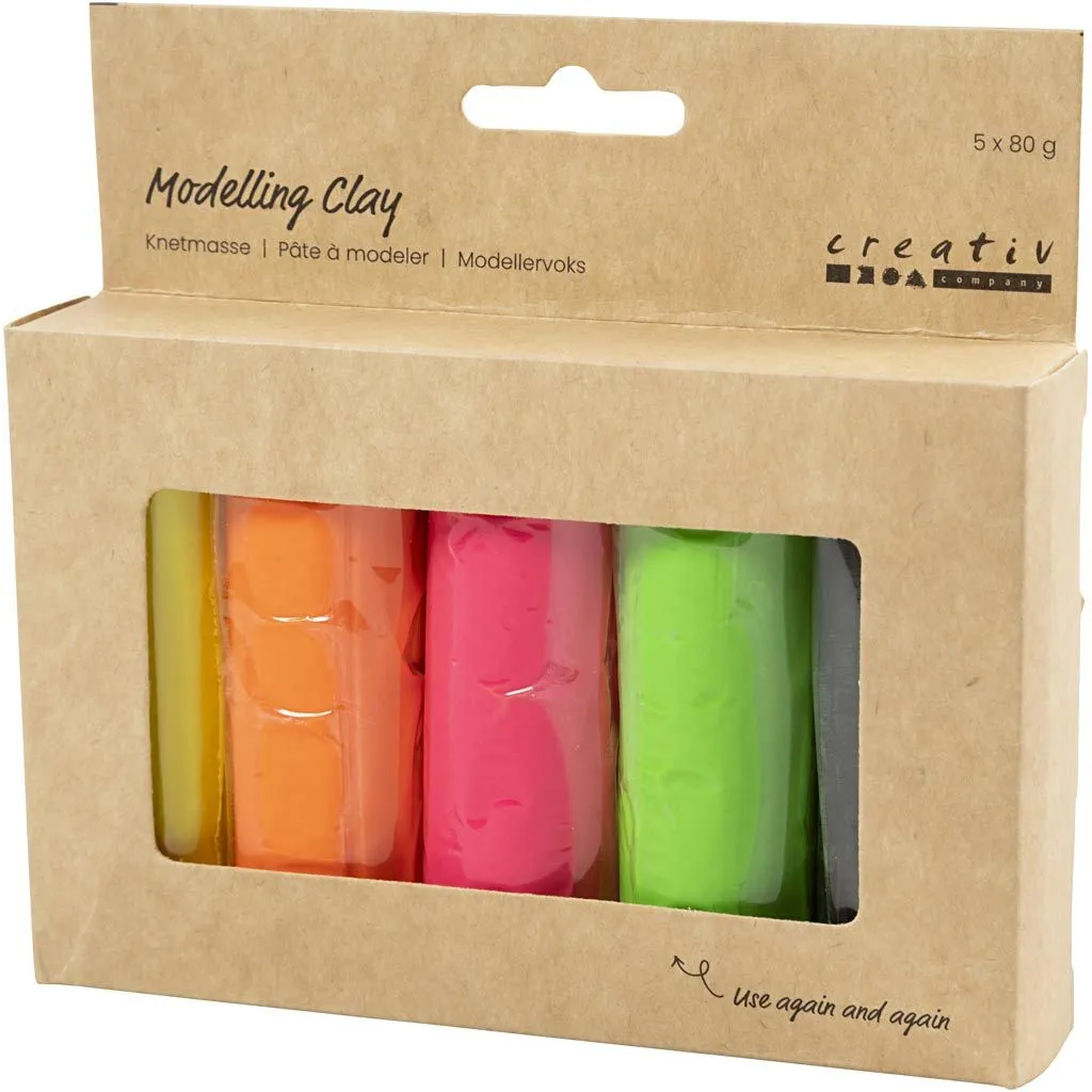 Modellera, 400g, Mixade färger Neon - 2
