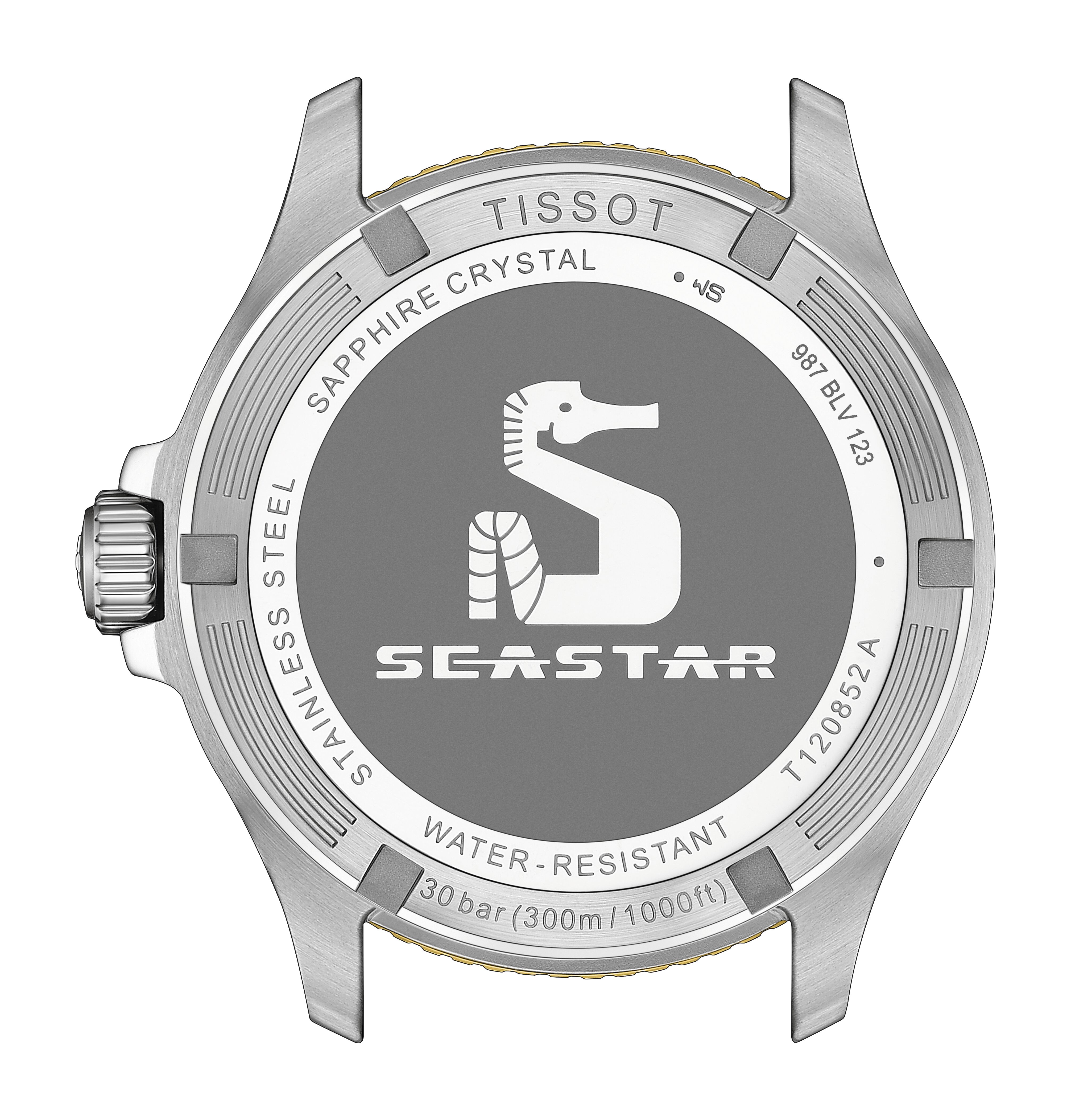 T120.852.22.051.00 Tissot Seastar 1000 GMT 40  brun baksida