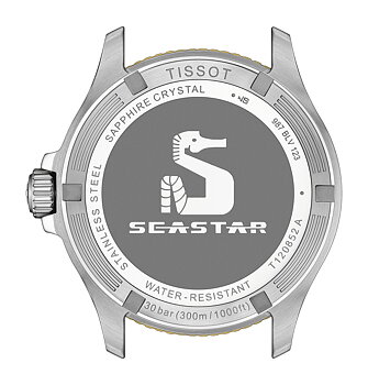 T120.852.22.051.00 Tissot Seastar 1000 GMT 40  brun baksida
